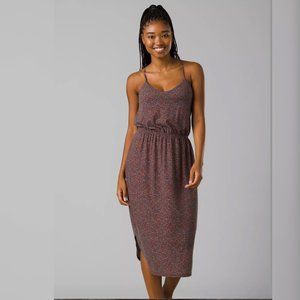 Prana Women's Brown Sleeveless Spaghetti Strap Ayla Midi Dress Size Medium